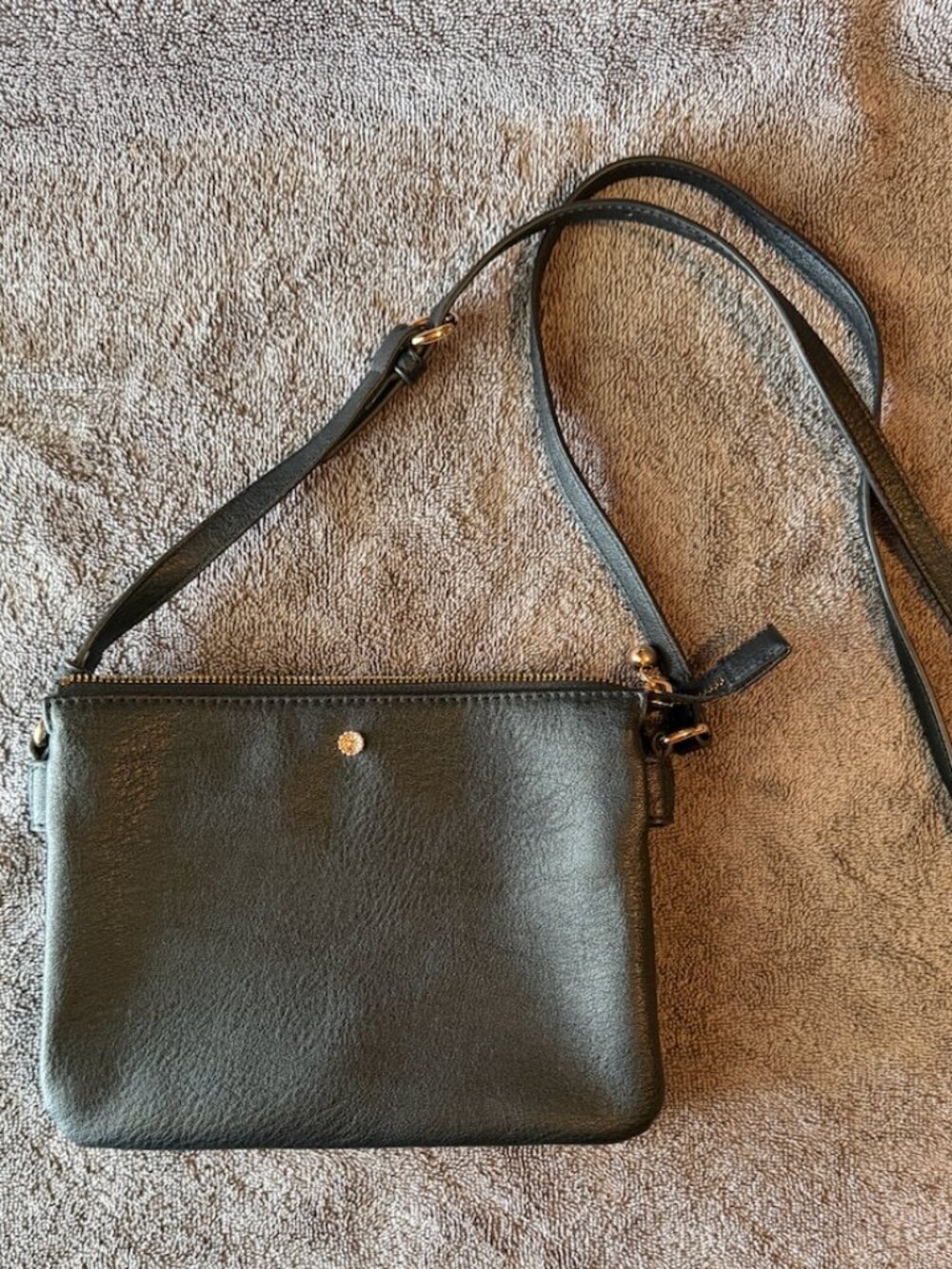 LC Lauren Conrad Black Leather Crossbody Bag